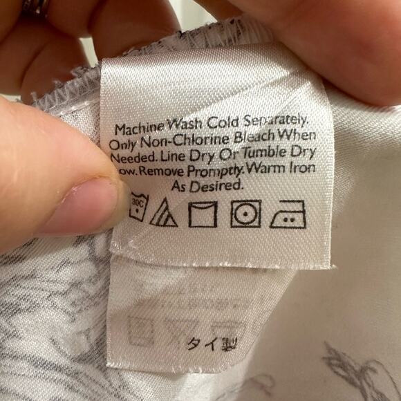 Eddie Bauer French Toile Floral Black & White Cotton Skirt 6 Small - Picture 8 of 8